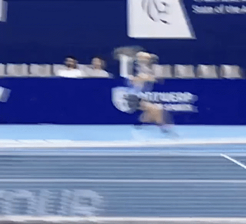 Person Running on Track with Continental Sign