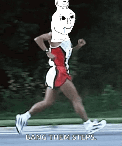 Person Running With Bang Them Steps
