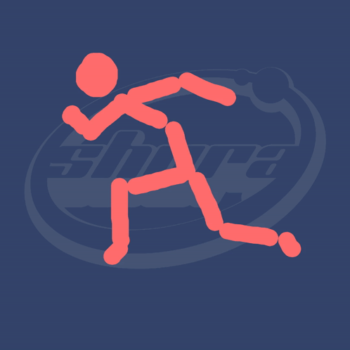 Person Running With Shape Behind