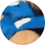 Person's Arm in Blue Glove