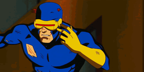 Person's Arm with Blue and Yellow Glove