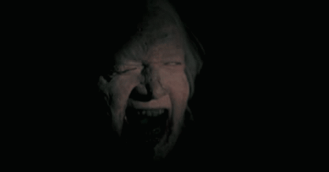 Person's Face in the Dark