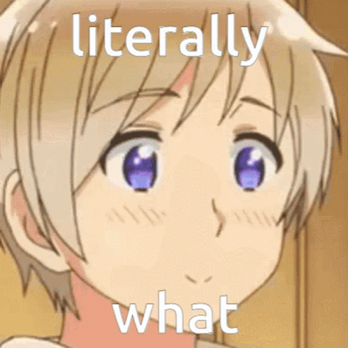 Person's Face Saying Literally What