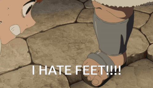 Person's Foot Saying I Hate Feet