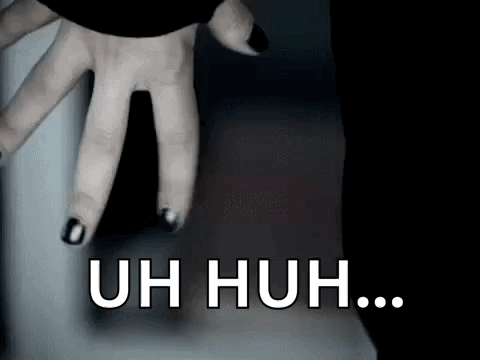 Person's Hand With Black Nail Polish GIF