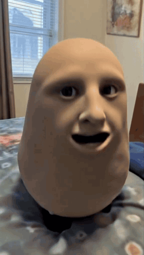 Person's Head Mask On Bed GIF