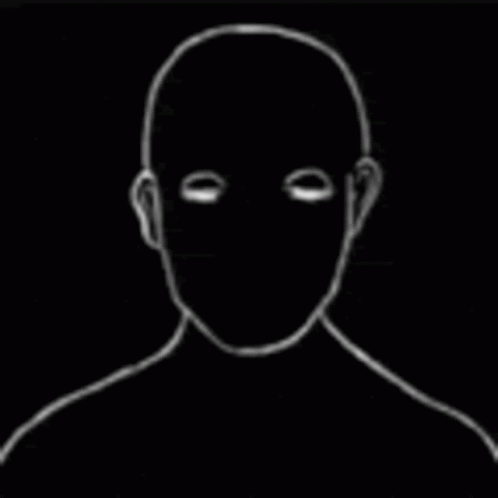 Person's Head with Blue Stripe