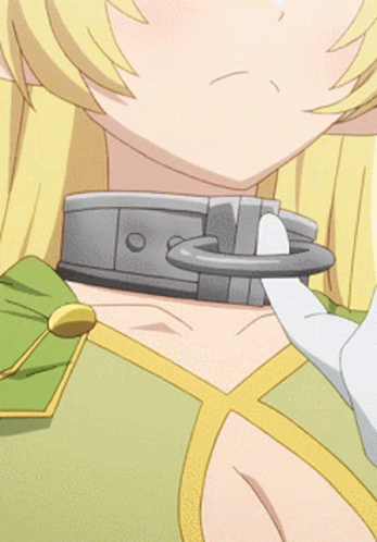 Person's Neck With Metal Collar GIF