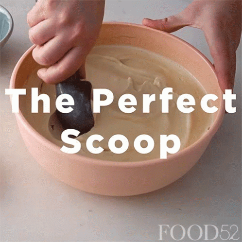 Person Scooping Bowl Says Perfect Scoop