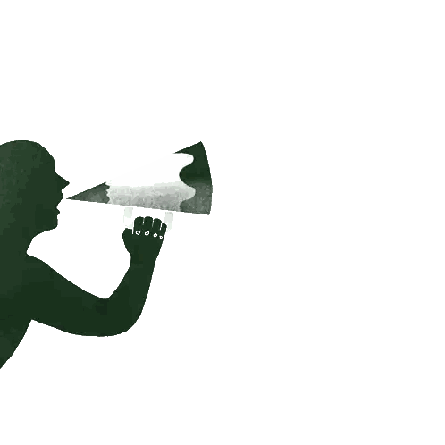 Person Shouting Into Megaphone Protect Free Speech