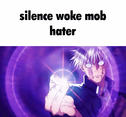 Person Silence Woke Mob Hater Purple Background