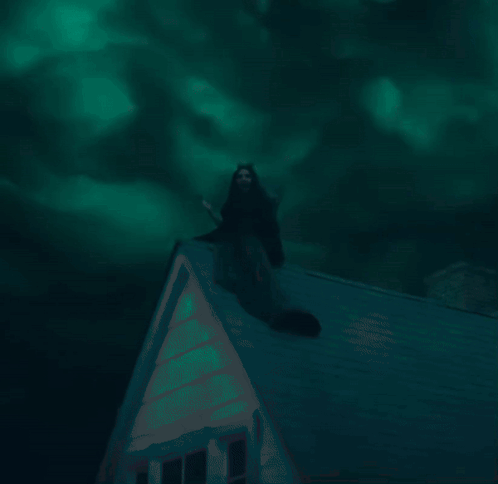 Person Silhouette On Roof GIF