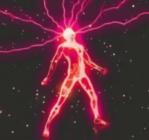Person Silhouette With Lightning Head GIF