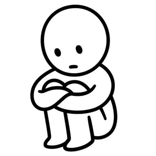 Person Sitting Crossed Arms Drawing