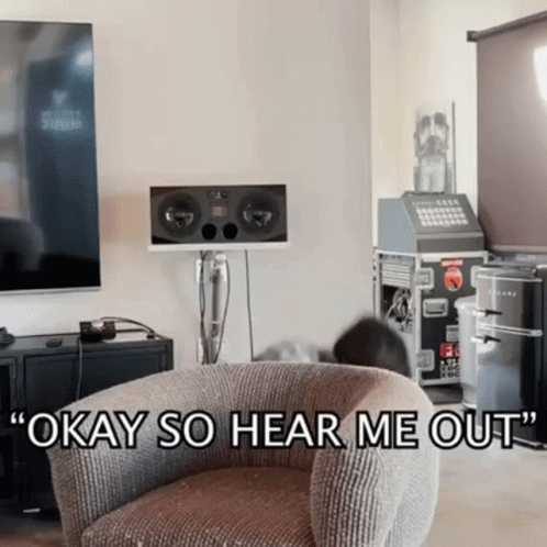 Person Sitting In Chair Saying Okay So Hear Me Out GIF