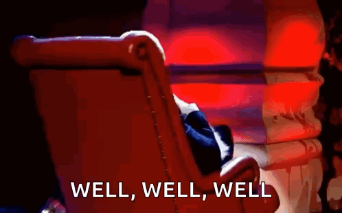 Person Sitting in Chair Saying Well Well Well