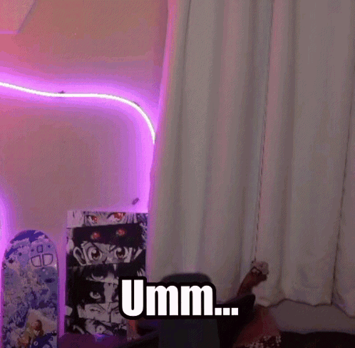 Person Sitting in Front of Purple Umm Light