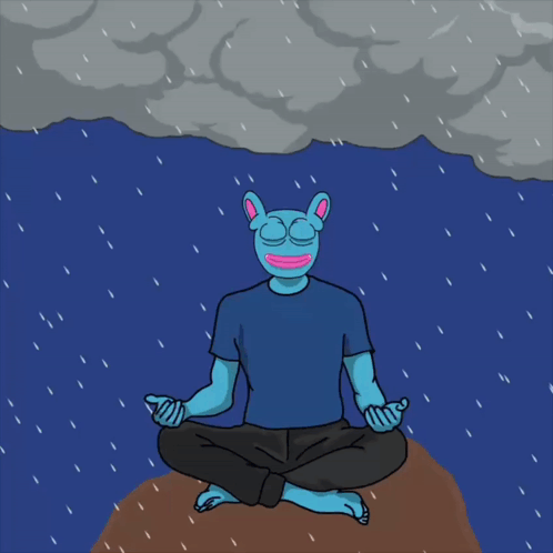 Person Sitting Lotus Position With Lightning Bolt