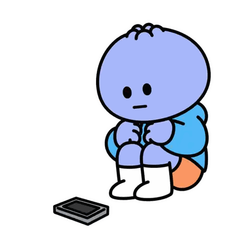 Person Sitting Next to Box with Speech Bubble