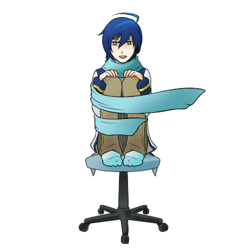 Person Sitting on Chair With Blue Scarf