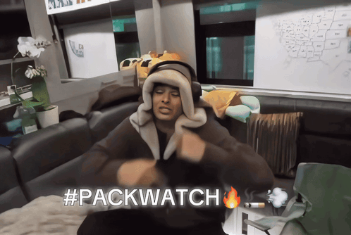 Person Sitting On Couch With #Packwatch GIF