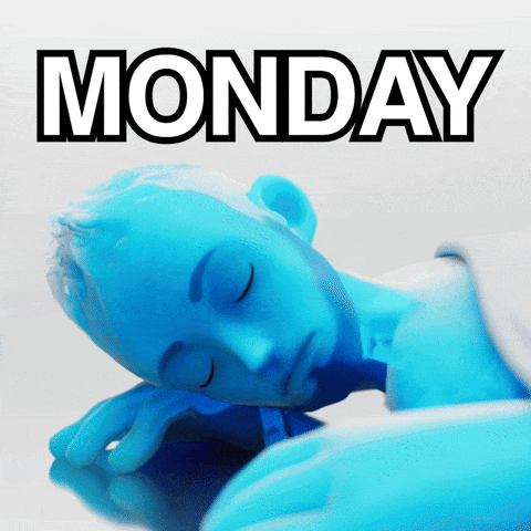 Person Sleeping With Word Monday