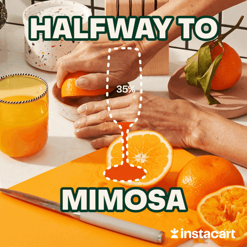 Person Squeezing Orange for Mimosa Instacart