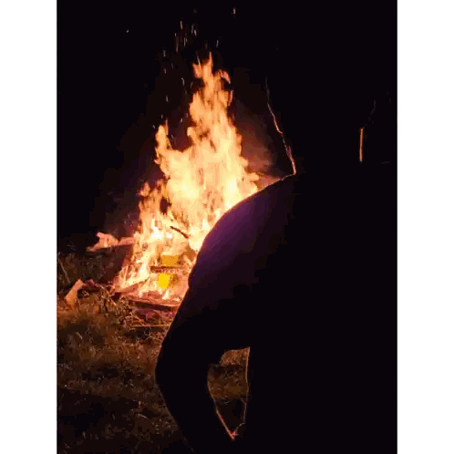 Person Standing Before Fire With Not Fan Sign