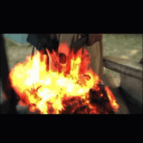Person Standing Before Fireball GIF