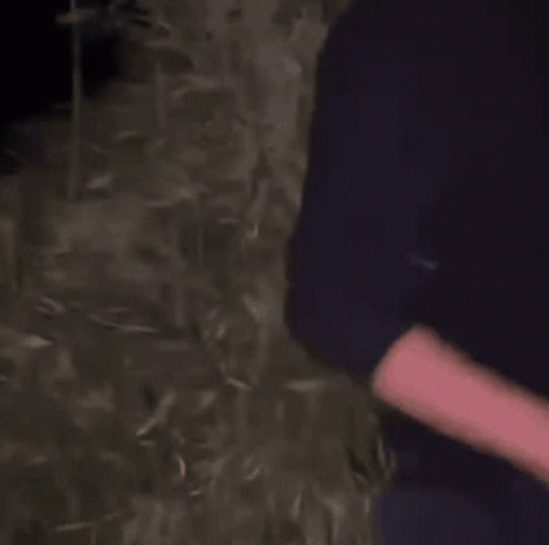 Person Standing in Dark with Arms Out
