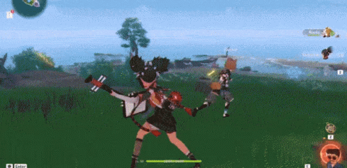 Person Standing In Field With Huge Fireball GIF