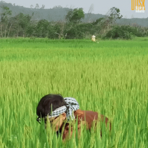 Person Standing in Field With Word Disk