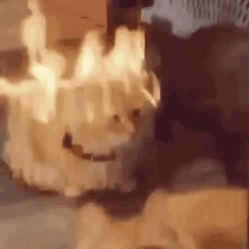Person Standing in Front of Fire
