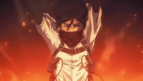 Person Standing In Front Of Fire With Arms Outstretched And Scarf GIF