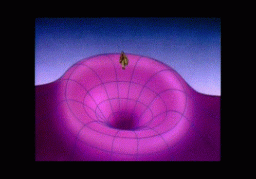 Person Standing In Hole In Purple Object GIF