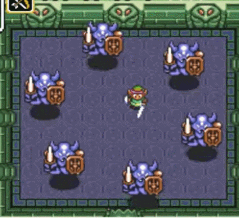 Person Standing In Room Surrounded By Demons GIF