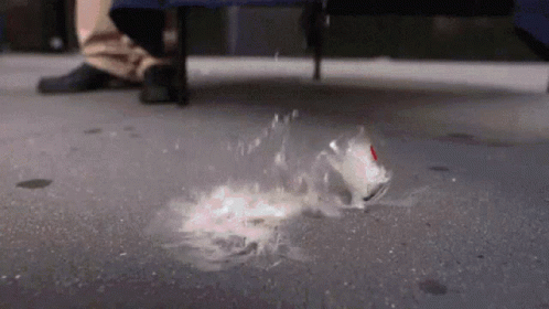 Person Standing Next to Thrown Can