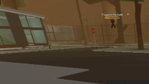 Person Standing on Tree in Video Game