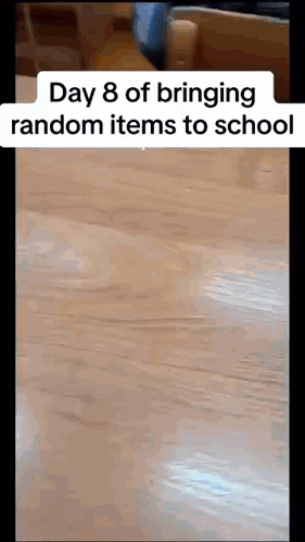 Person Standing on Wooden Table Day 8 of Bringing Random Items to School
