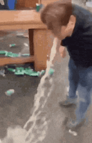 Person Throwing Up on Floor