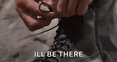 Person Tying Shoe Ill Be There GIF