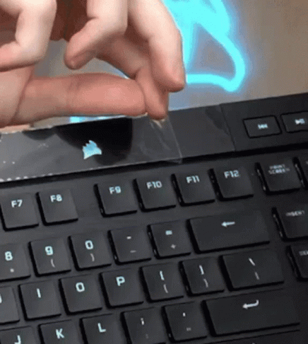 Person Typing on Corsair Keyboard