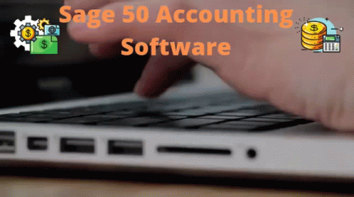 Person Typing on Laptop With Sage 50 Accounting Software