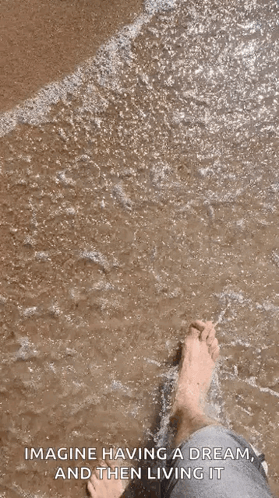 Person Walking in Water Imagine Having a Dream