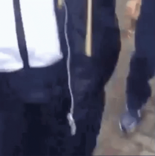 Person Walking With Stick and Another Behind