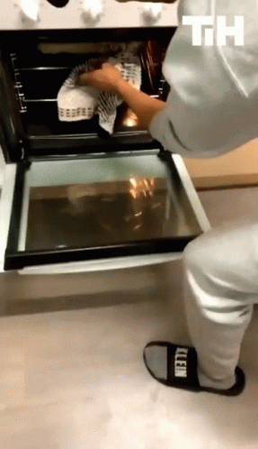 Person Wearing Black Slippers With Klein GIF