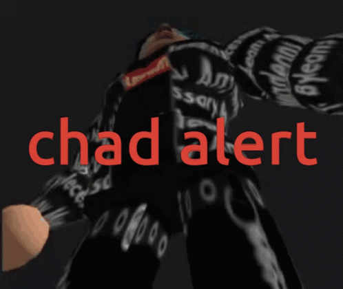 Person Wearing Chad Alert Jacket GIF