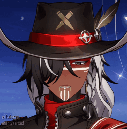 Person Wearing Cowboy Hat With X