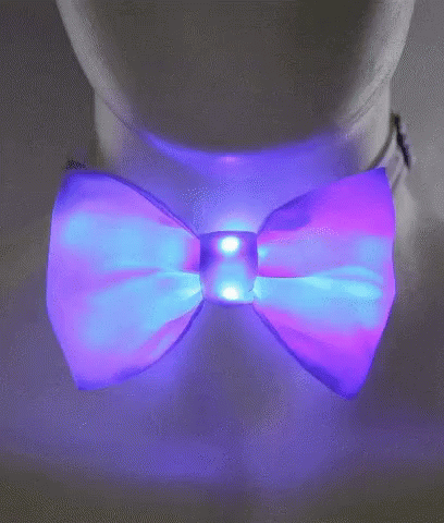 Person Wearing Glowing Green Bow Tie