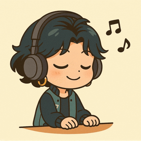 Person Wearing Headphones With Music Notes